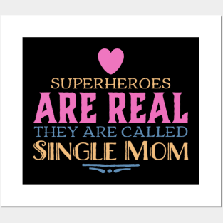 Single Mom Superhero Mother Family Posters and Art